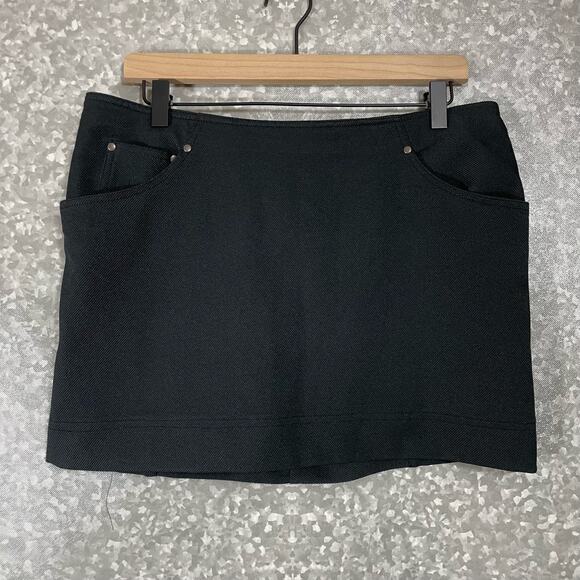 Urban Outfitters Women's Black Straight Mini Skirt - Size Large - Exposed Zipper - Picture 1 of 7